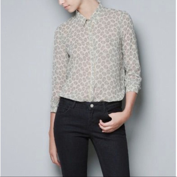 Zara Skull Long Sleeve Button Up - Picture 3 of 6